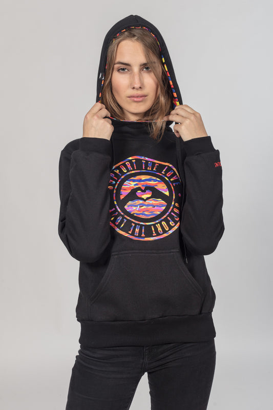 Artistic Hoodie Stamped Logo Tribe image 0
