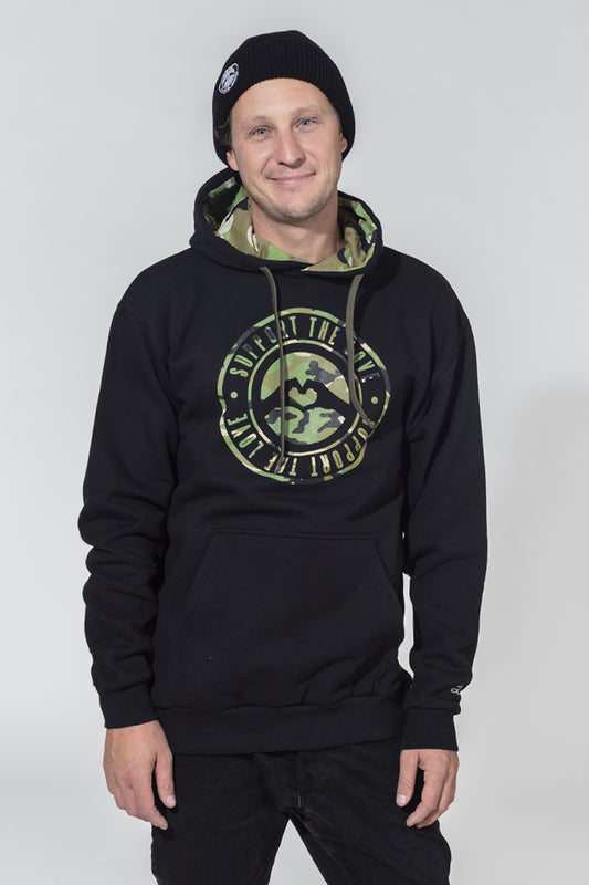 Artistic Hoodie Stamped Logo Camo image 0