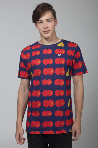Men Artistic T-Shirt Apples Blue