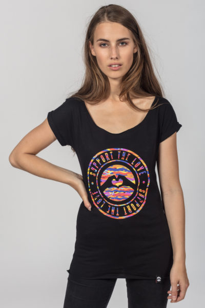 Women Artistic T-Shirt Stamped Logo Tribe